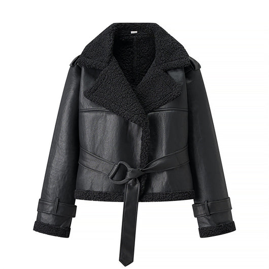 Abrigo Corto Acolchado con Cuello y Forro de Piel para Otoño e Invierno - Image 4