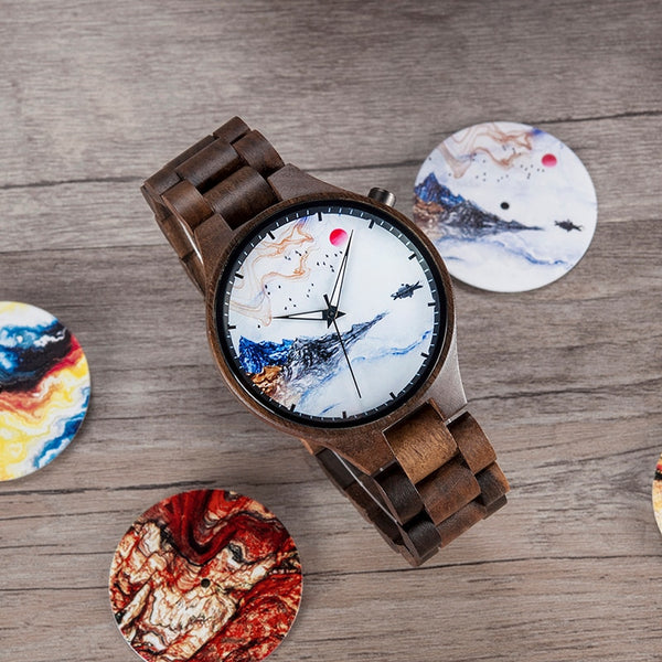 Reloj de Madera para Hombre - Diseño Literario Minimalista