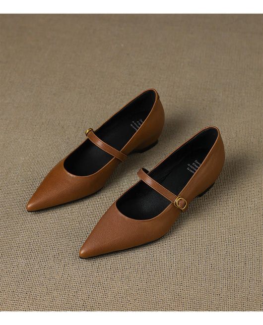 Pumps Retro Francés Punta Fina de Piel de Oveja para Mujer - Image 26