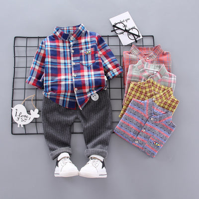 Conjunto Infantil de Camisa Cuadrille Manga Larga para Bebé - Image 11