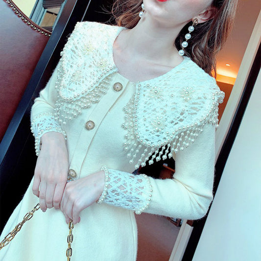 Vestido Midi Elegante con Cuello de Muñeca y Manga Larga - Image 2