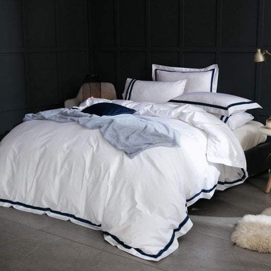 Juego de Cama Blanco 4 Piezas Algodón Puro Estilo Europeo - Image 3