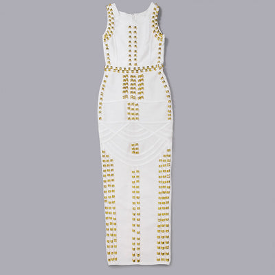 Vestido Midi Elegante con Detalles de Remaches y Brillos - Image 18