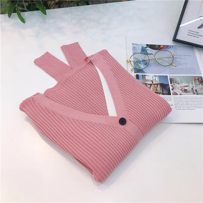 Cardigan Tejido Falsa Dos Piezas Mujer Cuello V Manga Larga - Image 52