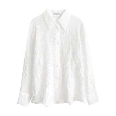 Blusa Elegante con Cuello Solapa y Pliegues para Mujer - Image 6