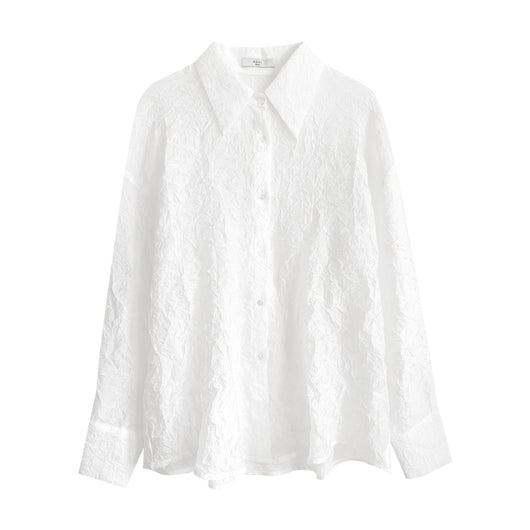 Blusa Elegante con Cuello Solapa y Pliegues para Mujer - Image 6