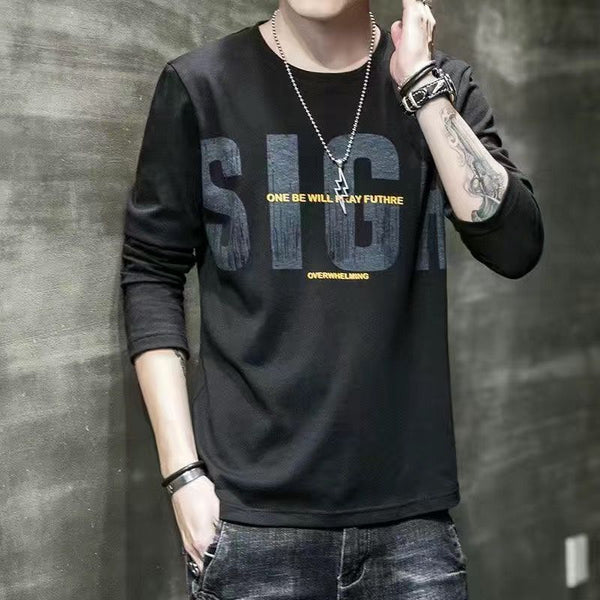 Camiseta Manga Larga Hombre Cuello Redondo Slim Fit Estilo Coreano - Image 9