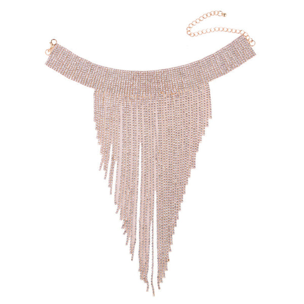 Collar Largo con Borlas Elegante