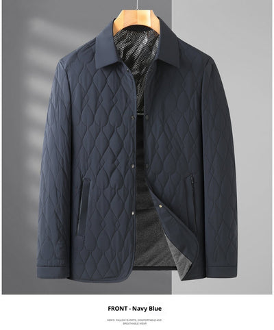 Chaqueta Acolchada de Negocios con Diseño Geométrico para Hombre - Image 16