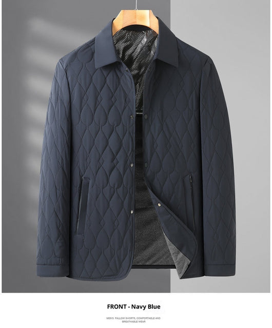 Chaqueta Acolchada de Negocios con Diseño Geométrico para Hombre - Image 16
