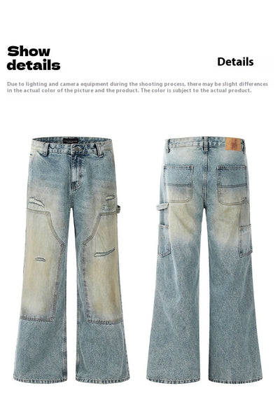 Jeans Rectos Vintage Desteñidos Estilo Americano - Image 16