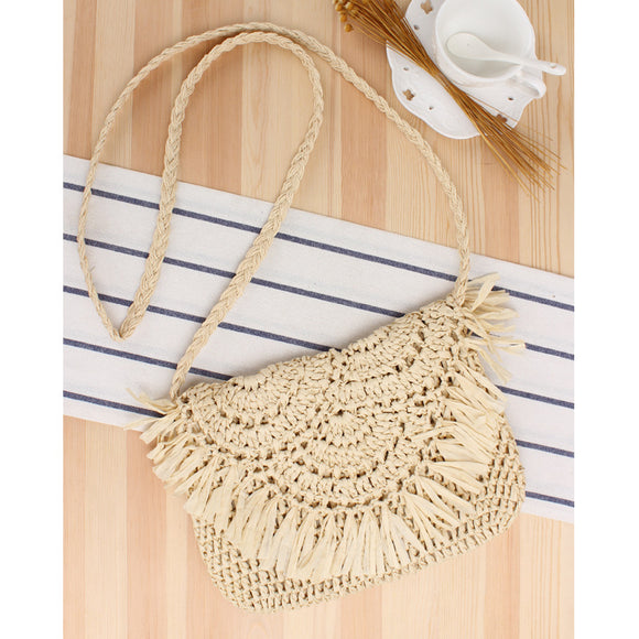 Bolsa Tejida de Playa - Mensajero Casual Trendy para Mujer