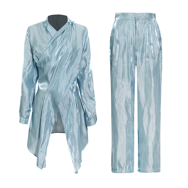 Traje Ejecutivo de Color Puro - Camisa y Pantalón Coordinado