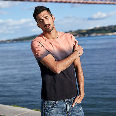 Playera Degradada de Manga Corta para Hombre