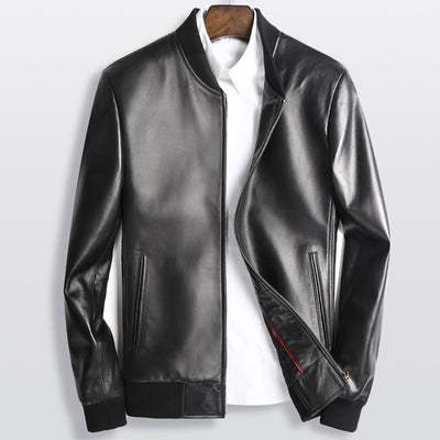 Chaqueta de Cuero para Hombre con Cuello Tipo Béisbol - Image 13