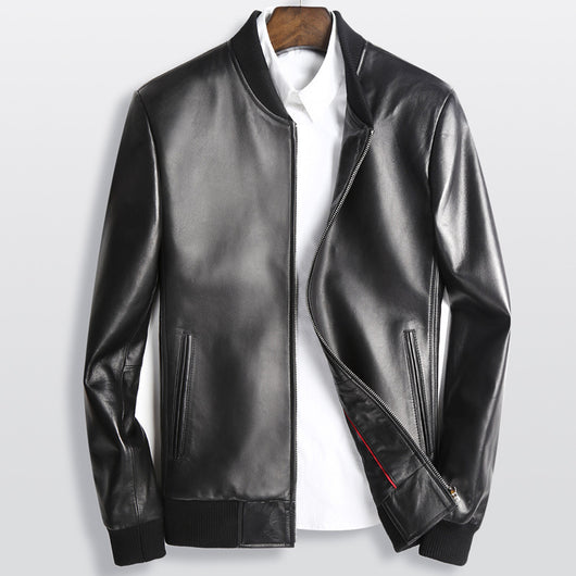 Chaqueta de Cuero para Hombre con Cuello Tipo Béisbol - Image 13