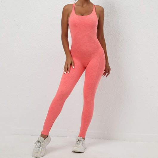 Jumpsuit Deportivo para Yoga con Espalda Cruzada - Leggings sin Costuras Ajustados para Fitness - Image 18
