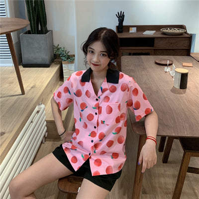 Camisa Estampada en Tono Durazno - Image 3