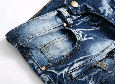 Pantalones Jeans Rectos Hombre Estilo Retro Locomotora - Image 5