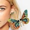Aretes de Mariposa de Cristal Multicolor