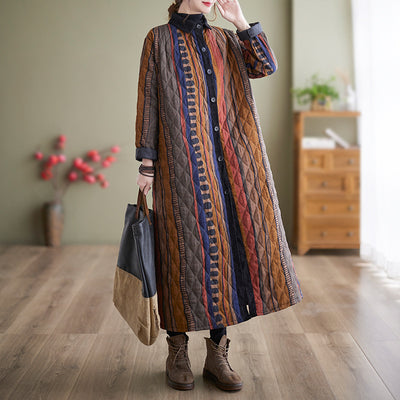 Abrigo Acolchado Étnico Retro para Mujer - Diseño Literario y Artístico - Image 8