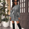 Vestido Midi Cuello Alto Liso Elegante