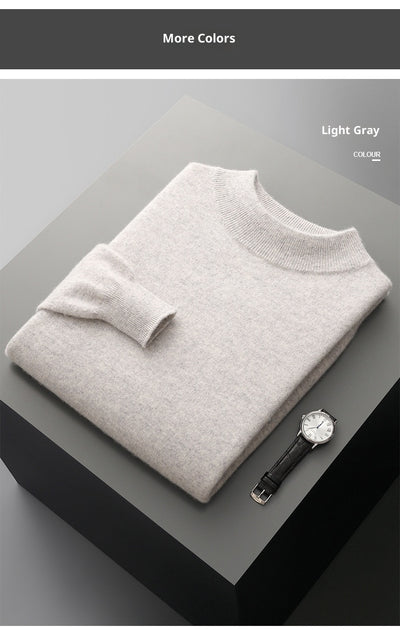 Suéter de Cuello Medio en Lana para Hombre - Pullover Ligero Otoño Invierno - Image 27
