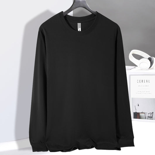 Camiseta Básica de Algodón con Cuello Redondo y Manga Larga para Hombre - Image 7