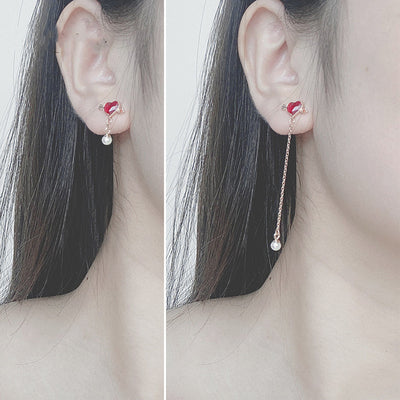 Aretes de Perla Cupido - Diseño de Flecha del Amor para Mujer