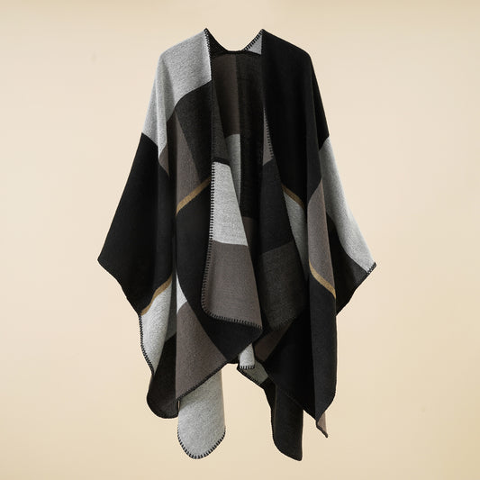 Bufanda Cuadros Oversize de Cachemira para Mujer