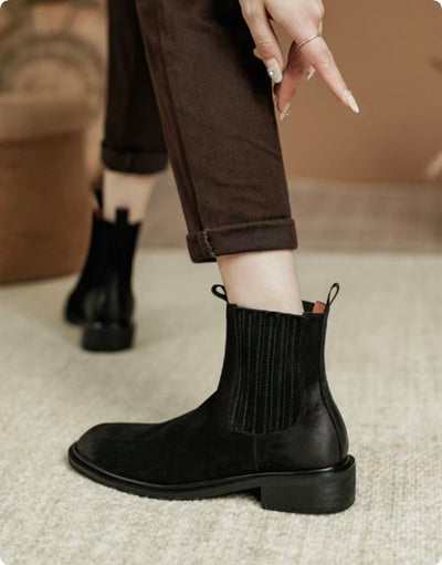 Botas Chelsea de Cuero Genuino Estilo Retro Británico para Mujer - Image 6