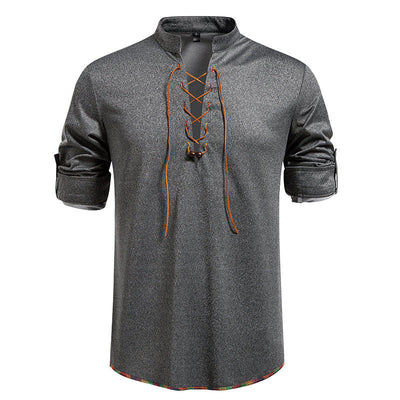 Camiseta Manga Larga con Cuello Alzado y Cordones para Hombre - Image 12