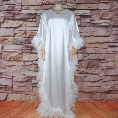 Vestido Africano Suelto de Lujo con Manga Murciélago y Abertura Alta - Image 6