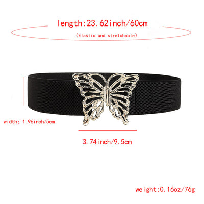 Cinturón Elástico para Mujer con Hebilla Mariposa - Accesorio Decorativo Versátil - Image 28