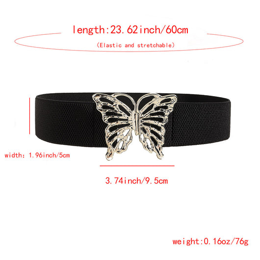 Cinturón Elástico para Mujer con Hebilla Mariposa - Accesorio Decorativo Versátil - Image 28