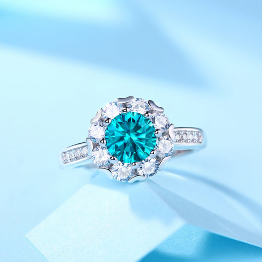 Anillo de Plata S925 Azul Hielo Elegante para Mujer - Image 3