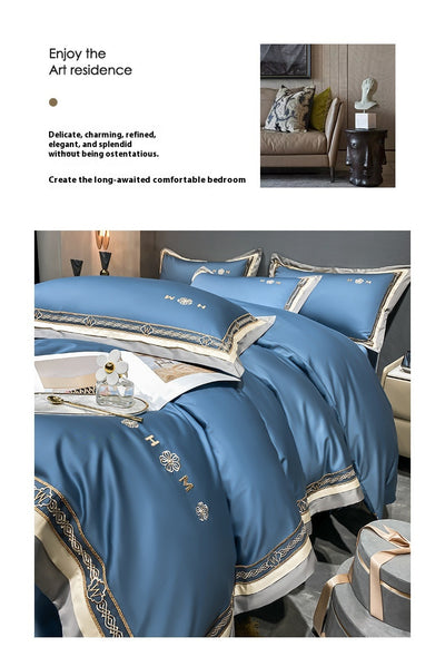 Juego de Cama de Algodón 100% Lujo Ligero - Cuatro Piezas Todas las Estaciones - Image 17