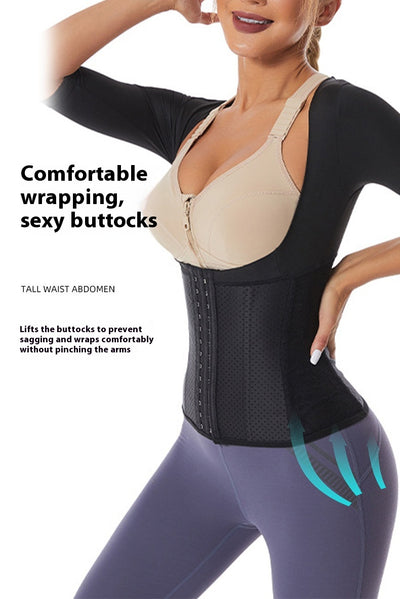 Faja Deportiva Reductora con 10 Varillas y Manga Corta - Cintura Controladora - Image 9
