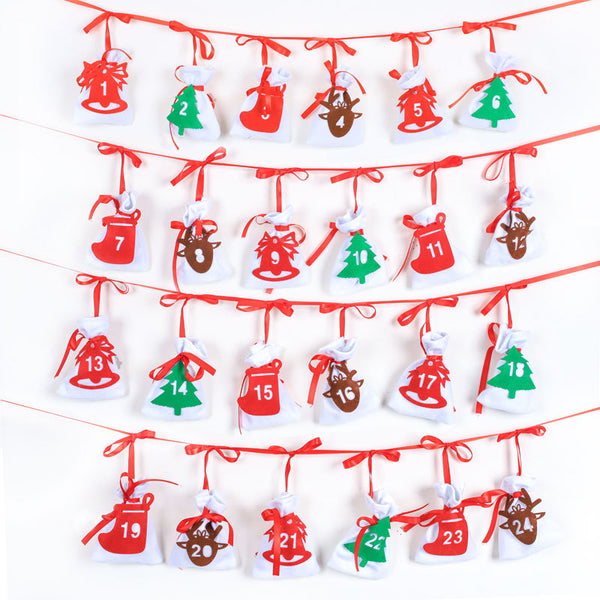 Bolsa Calendario de Adviento Navideño 11x16cm para Colgar - Image 4