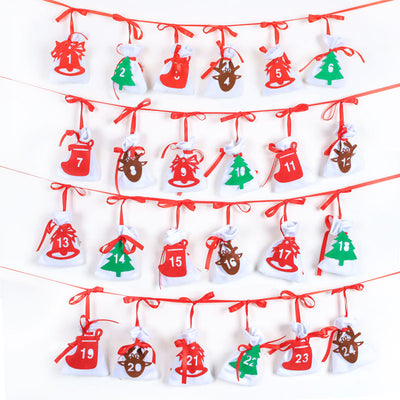 Bolsa Calendario de Adviento Navideño 11x16cm para Colgar - Image 4