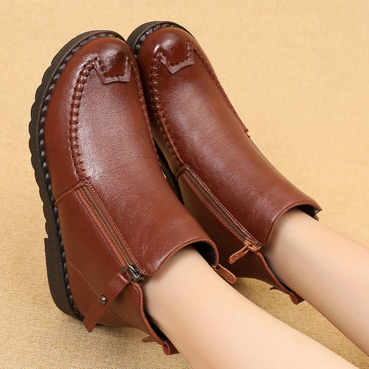 Zapatos Cálidos de Cuero y Cachemira para Mujer - Image 2