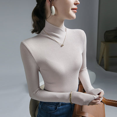 Suéter Cuello Alto Ajustado de Manga Larga para Mujer - Image 20