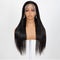 Peluca Frontal de Encaje Cabello Sintético Liso Largo Doble Trama