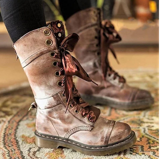Botas de Invierno para Mujer con Tiras Cruzadas y Tacón Bajo - Image 4