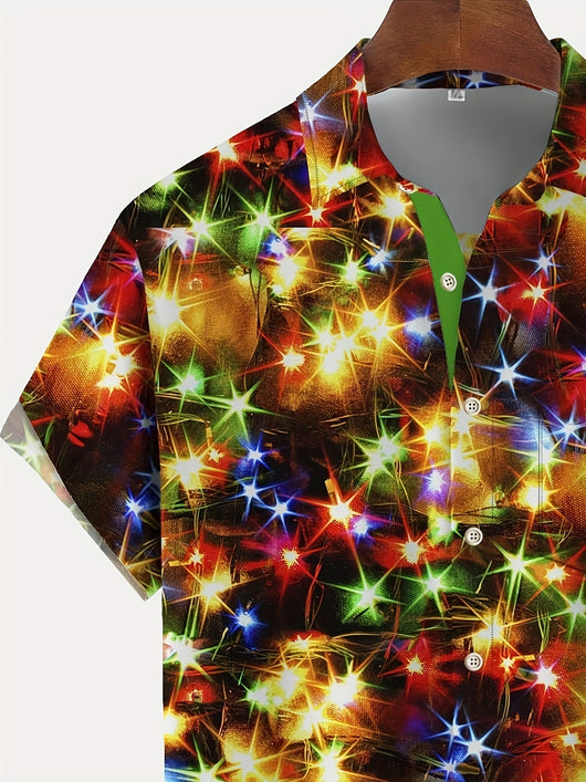 Camisa Casual Manga Corta con Bolsillos para Hombre Talla Grande - Estampado 3D - Image 11
