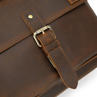 Mochila Retro Cuero Crazy Horse para Hombre - Bolso Escolar Vintage - Image 4