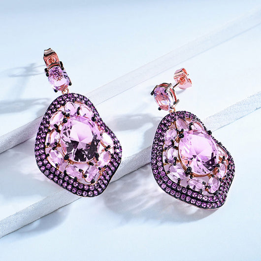 Aretes Geométricos Ovalados con Diamantes de Cristal Brillante - Image 10