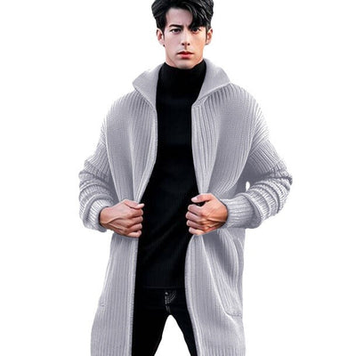 Suéter Abrigo Liso de Largo Medio para Hombre - Image 5