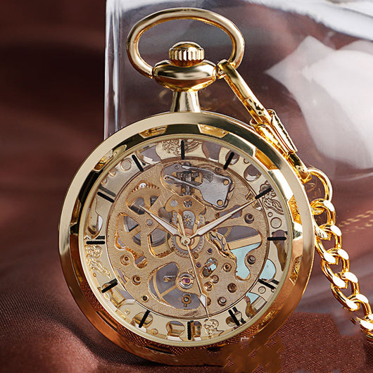 Reloj de Bolsillo Mecánico con Diseño Hueco Estilo Romano - Image 16