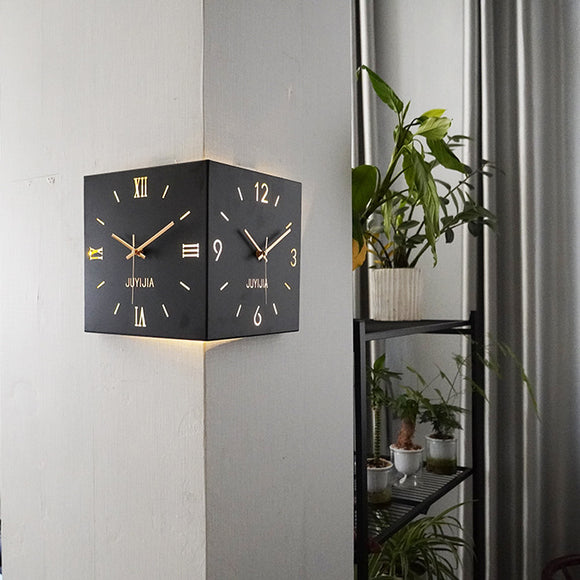 Reloj de Pared Decorativo Doble Cara con Vinilo Adhesivo para Dormitorio